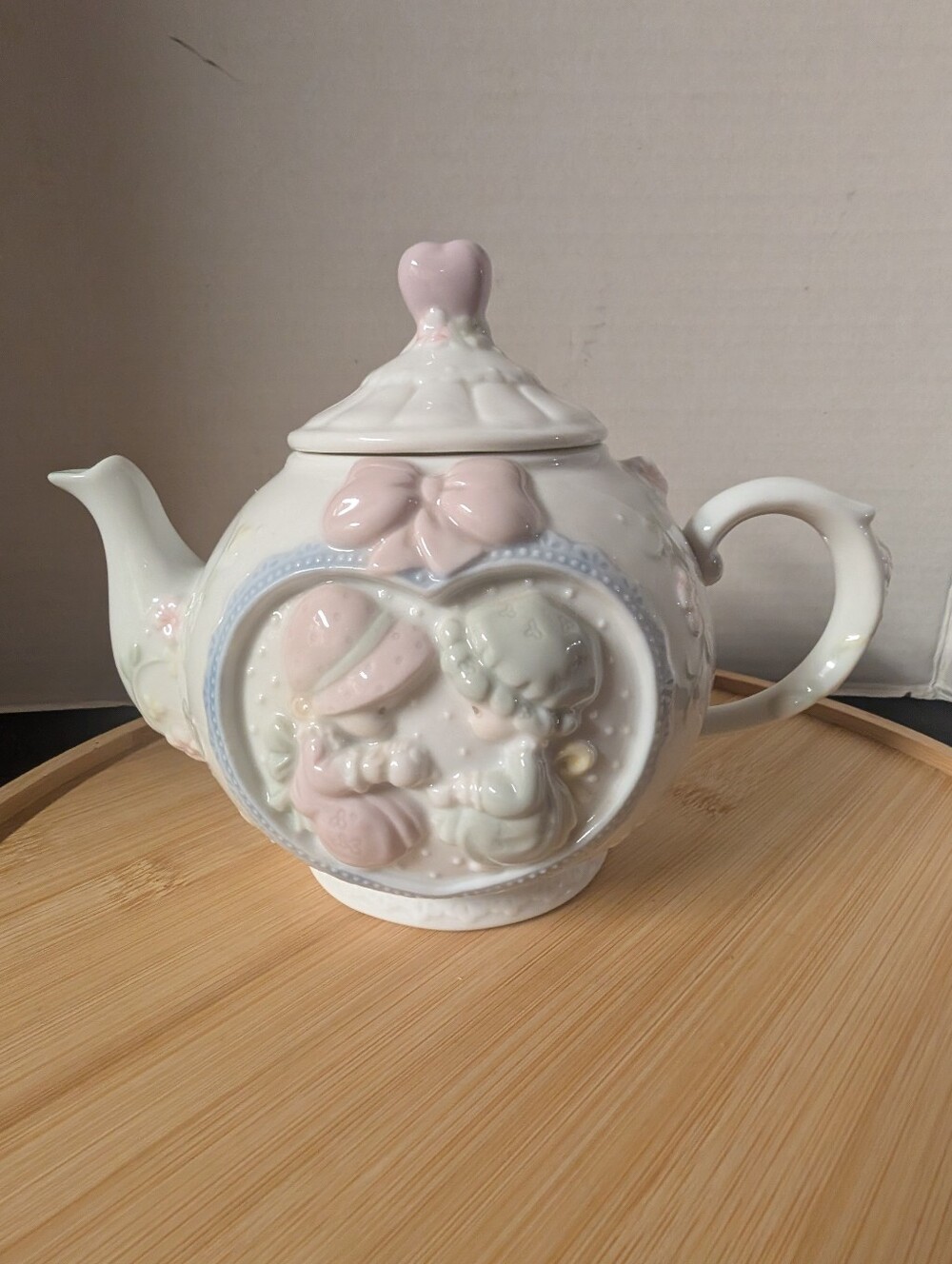 Rare Enesco Precious Moments-1993 Friendship Hits The Spot Porcelain Teapot